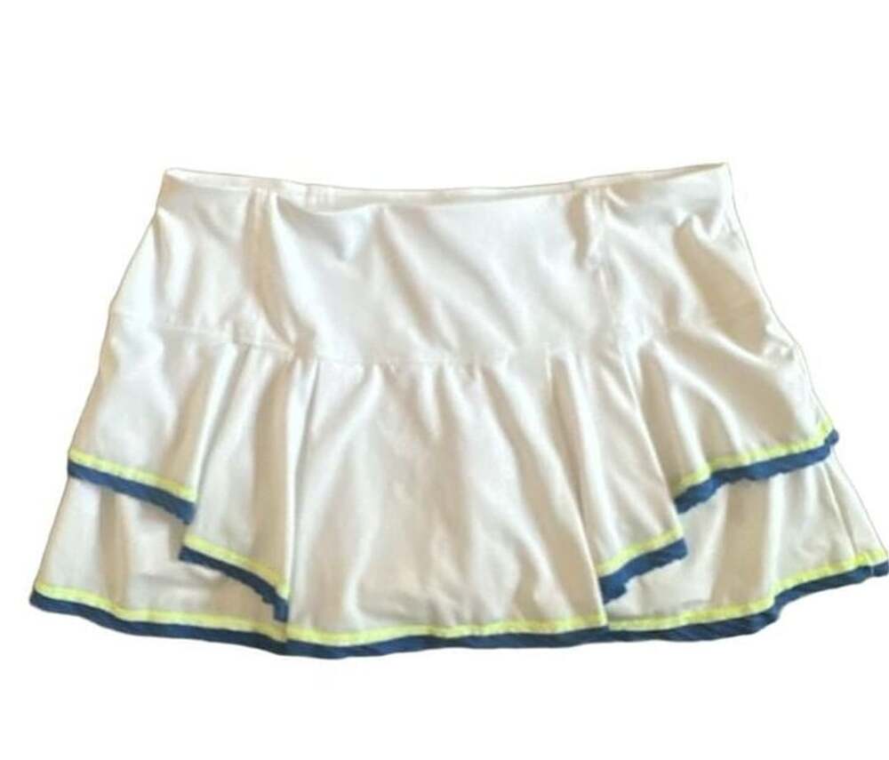 Lucky In Love Tennis Skirt Size L (12) White Ruffle Golf Skort